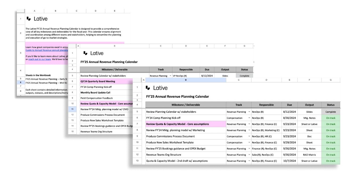 revenue planning calendar