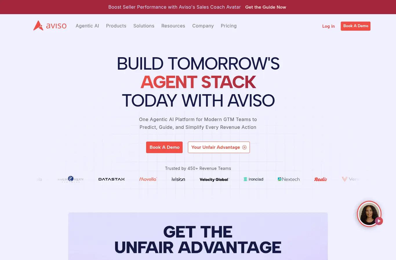Aviso website homepage