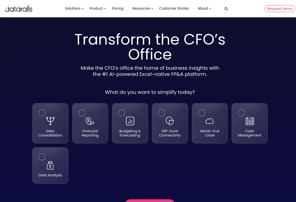 Datarails website