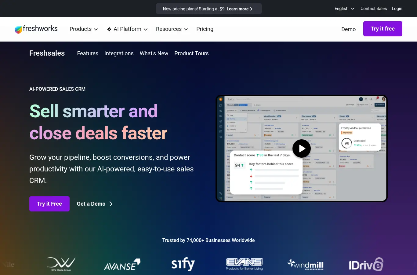 Freshsales website