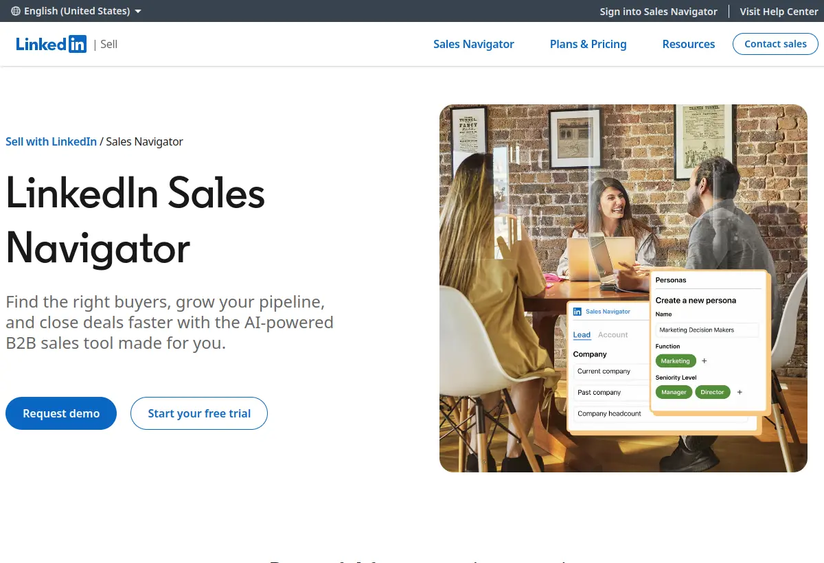 LinkedIn Sales Navigator website