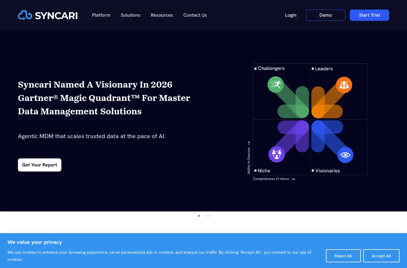 Syncari website homepage