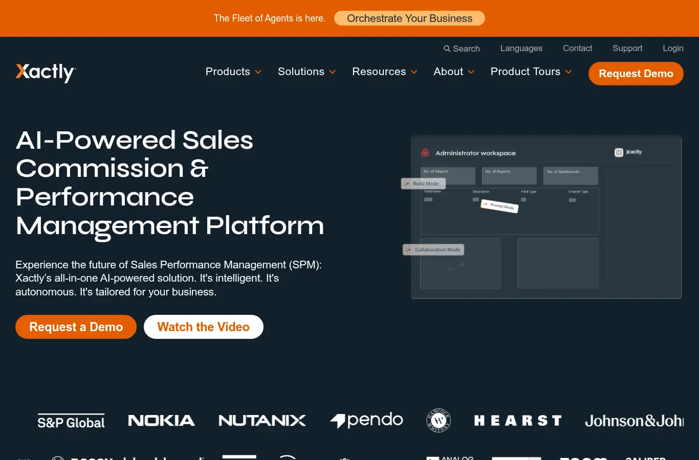 Xactly website homepage