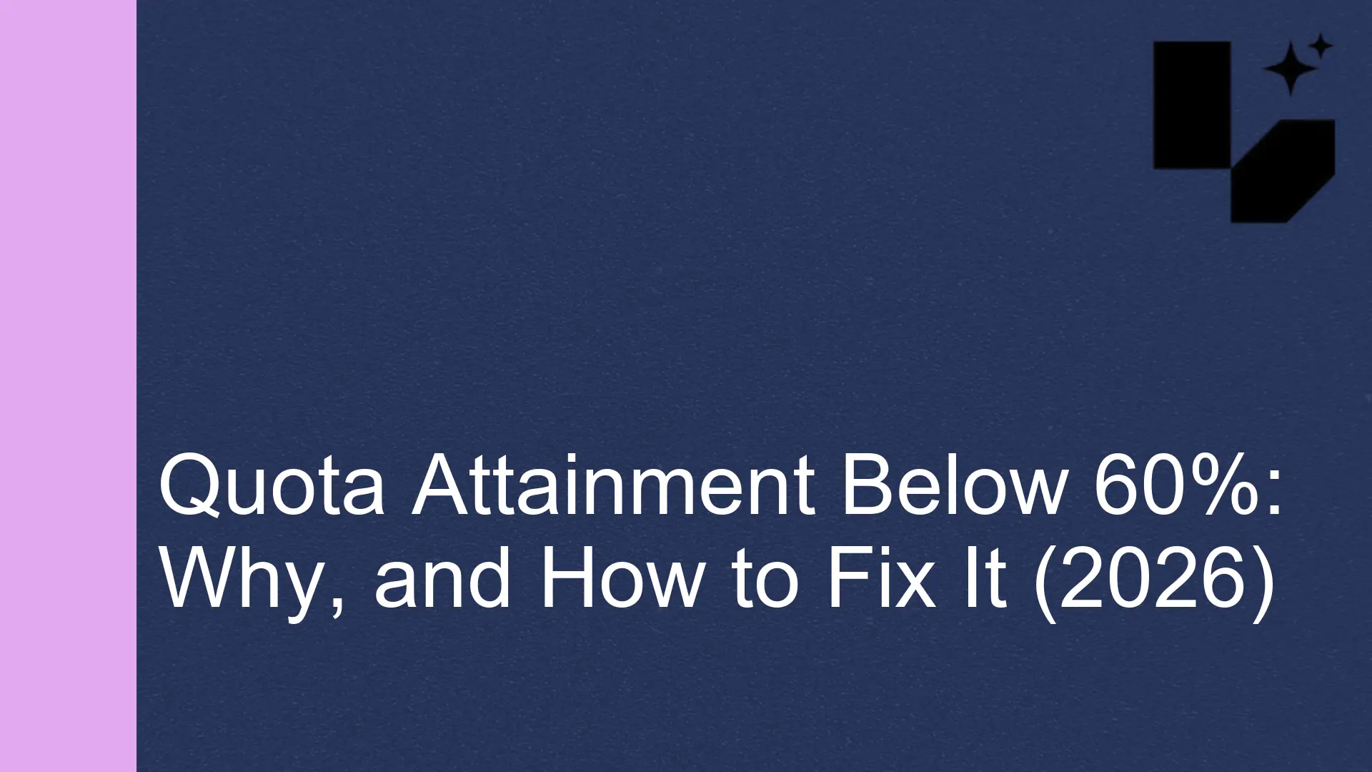 Quota Attainment Below 60%: Why, and How to Fix It (2026)